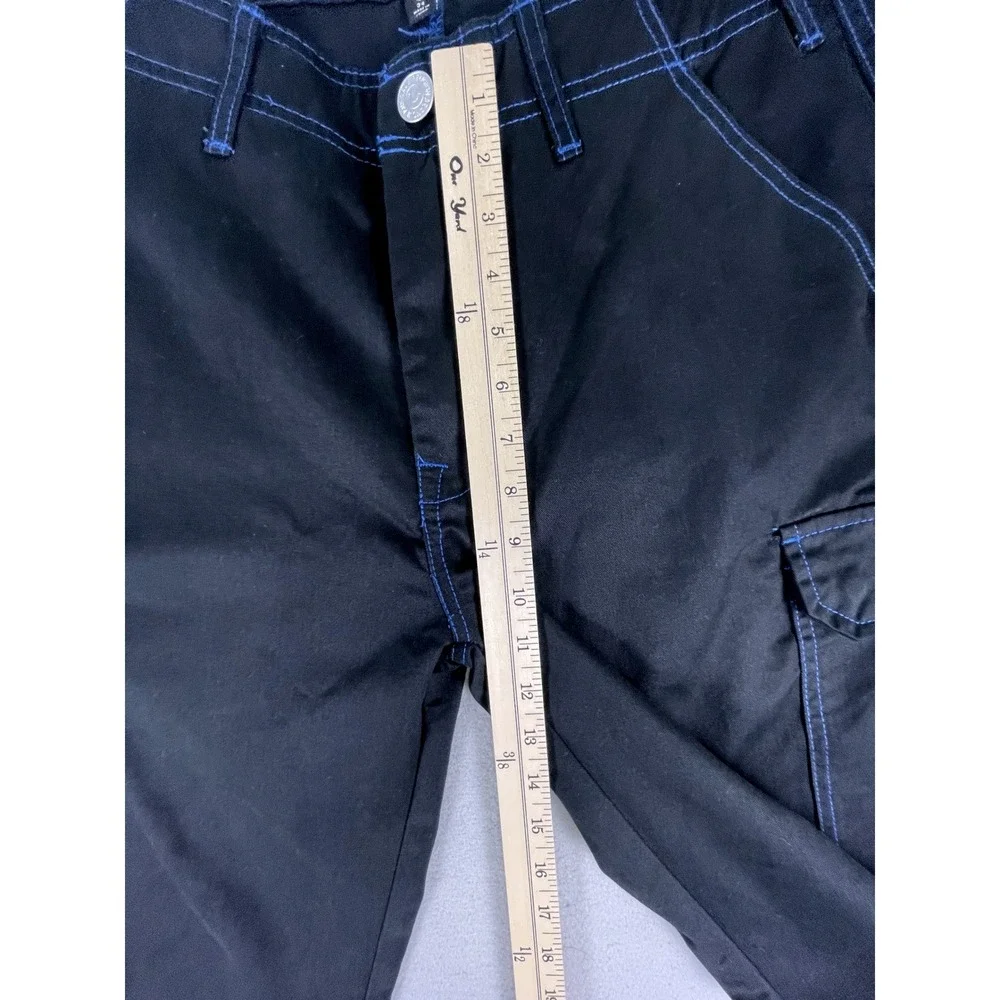 True Religion Cargo Pants Mens 34 Black Pacific Blue Straight Leg NWT Y2K Style